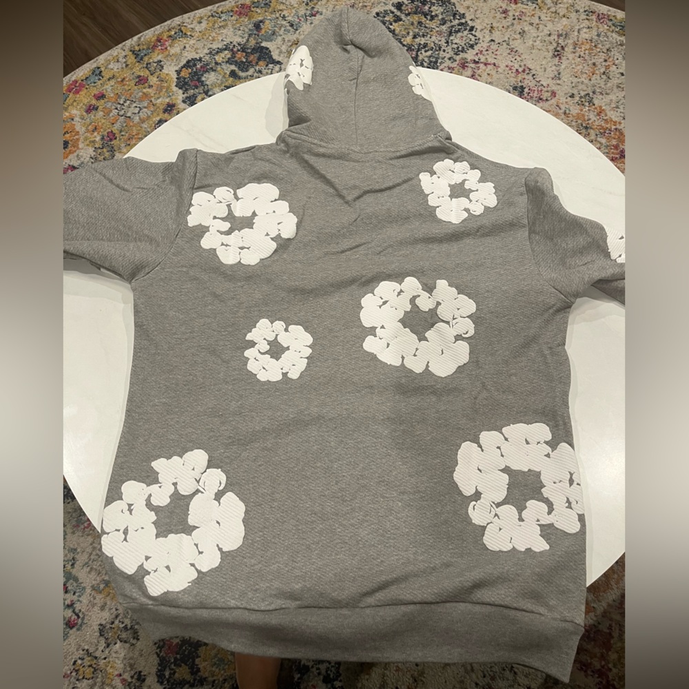 Denim Tears The Cotton Wreath Hoodie Sweatshirt Grey medium M men’s - Picture 3 of 7